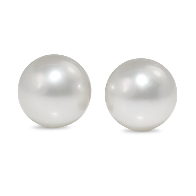 18ct White Gold 9mm South Sea Pearl Stud Earrings