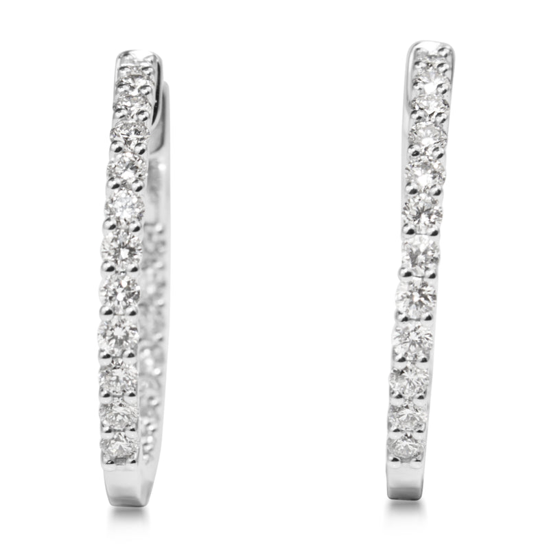 18ct White Gold 1.45ct Diamond Hoop Earrings