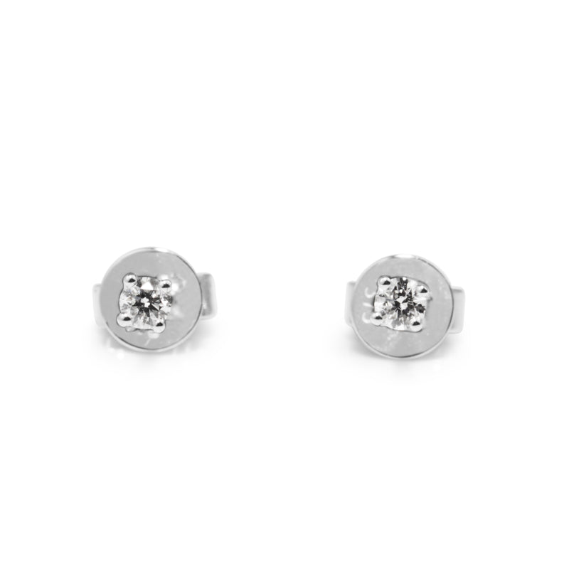 9ct White Gold .10pt Diamond Stud Earrings