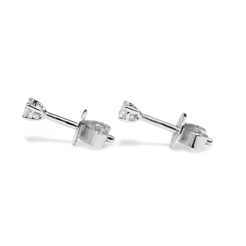 9ct White Gold .10pt Diamond Stud Earrings