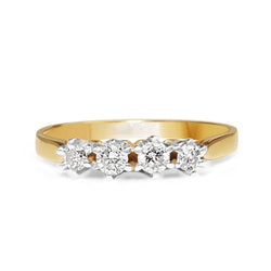 18ct Yellow and White Gold 4 Stone Diamond Ring