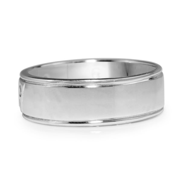 18ct White Gold Diamond Mens Ring