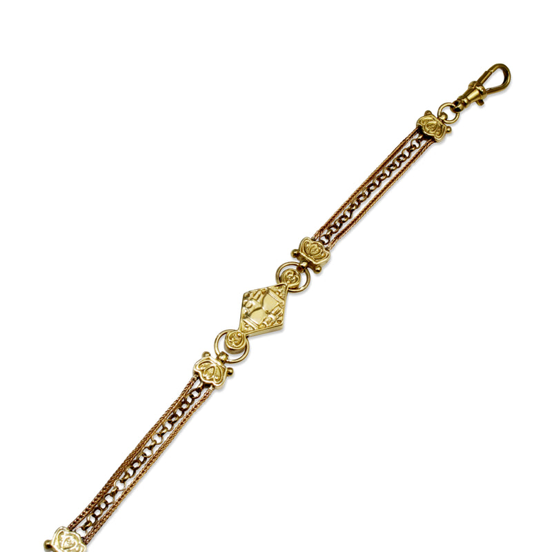 9ct Yellow Gold Antique Albertina Bracelet