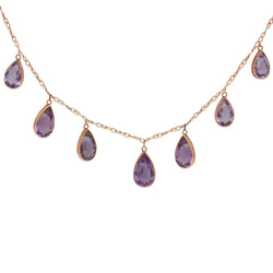 9ct Rose Gold Antique Amethyst Collier Necklace