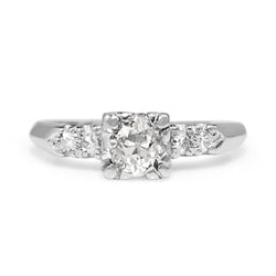 Platinum Vintage Old Cut Diamond Ring