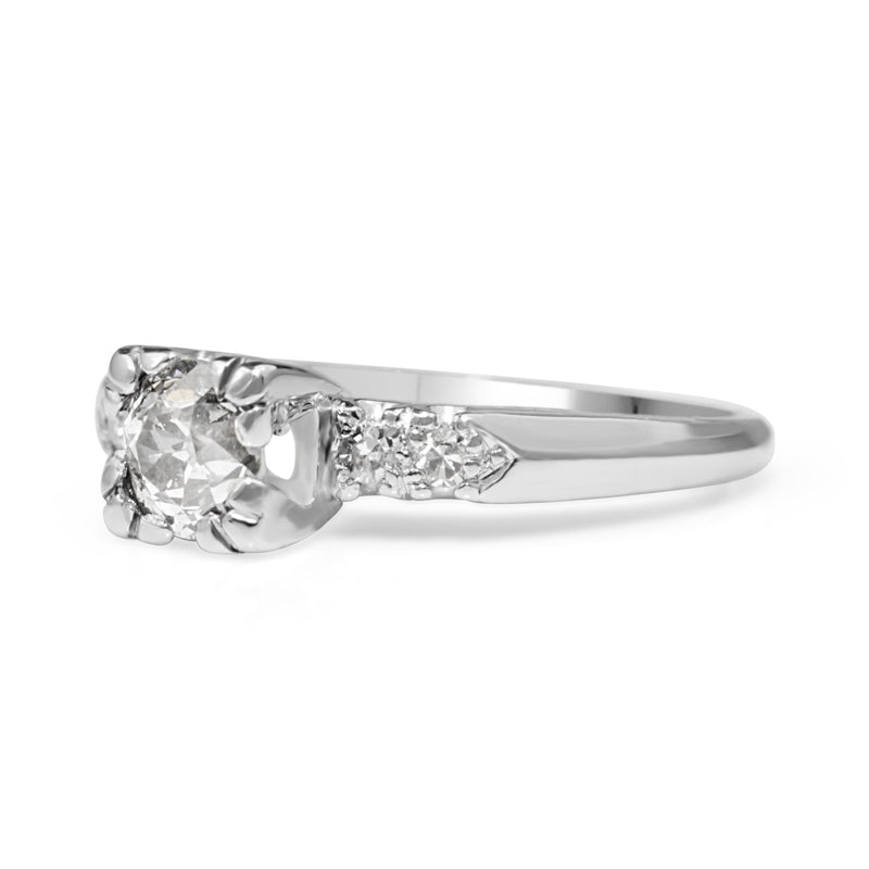 Platinum Vintage Old Cut Diamond Ring