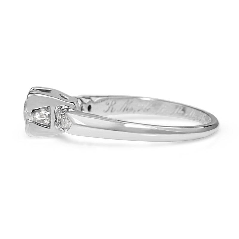 Platinum Vintage Old Cut Diamond Ring