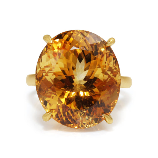 18ct Yellow Gold Citrine Solitaire Ring