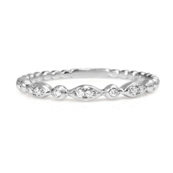 9ct White Gold Vintage Style Diamond Band