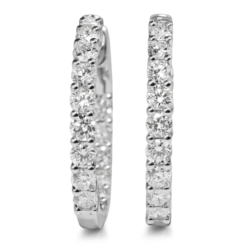 18ct White Gold 2.60ct Diamond Hoop Earrings