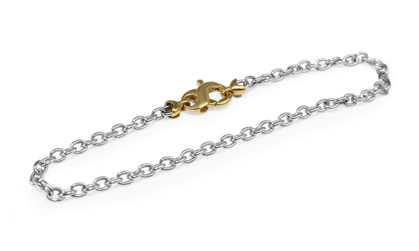 Platinum and 18ct Clasp Fine Bracelet