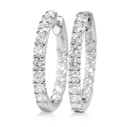 18ct White Gold 2.60ct Diamond Hoop Earrings