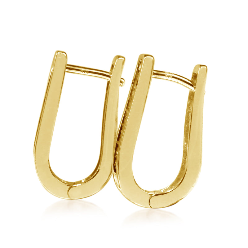 9ct Yellow Gold Diamond Hoop Earrings