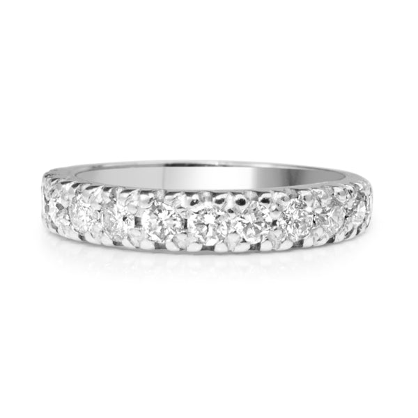 18ct White Gold Diamond Half Hoop Band