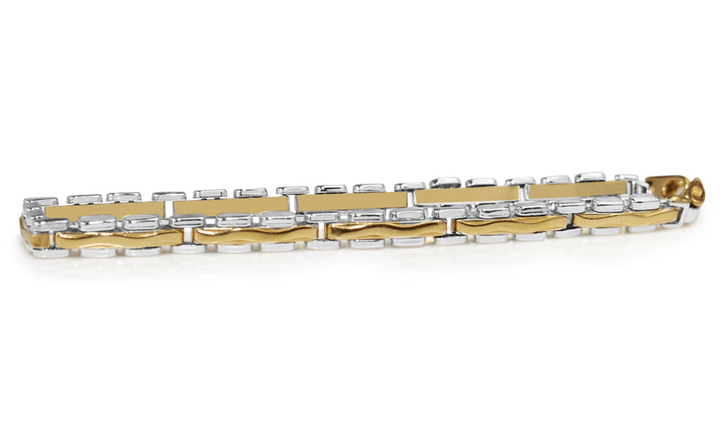 18ct Yellow and White Gold Fancy Link Bracelet