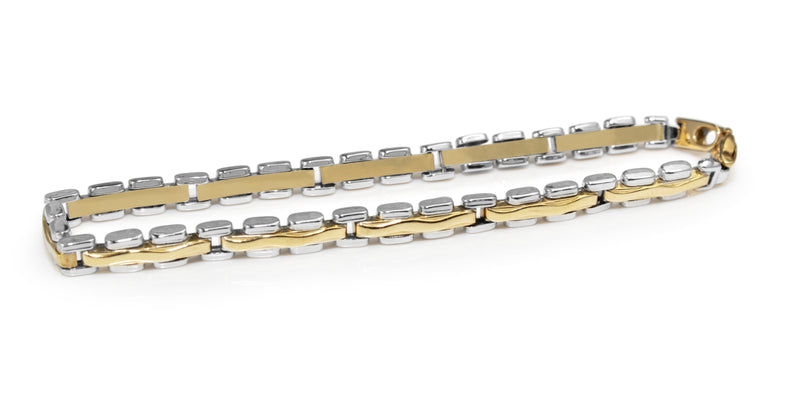 18ct Yellow and White Gold Fancy Link Bracelet