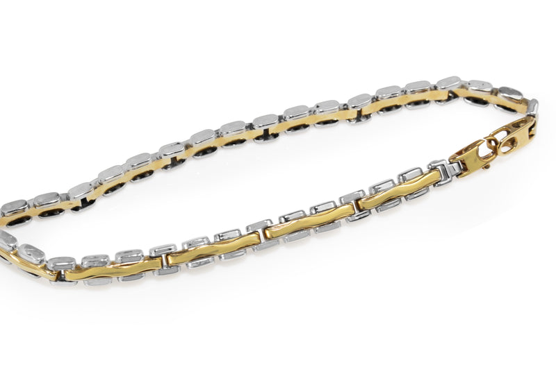 18ct Yellow and White Gold Fancy Link Bracelet