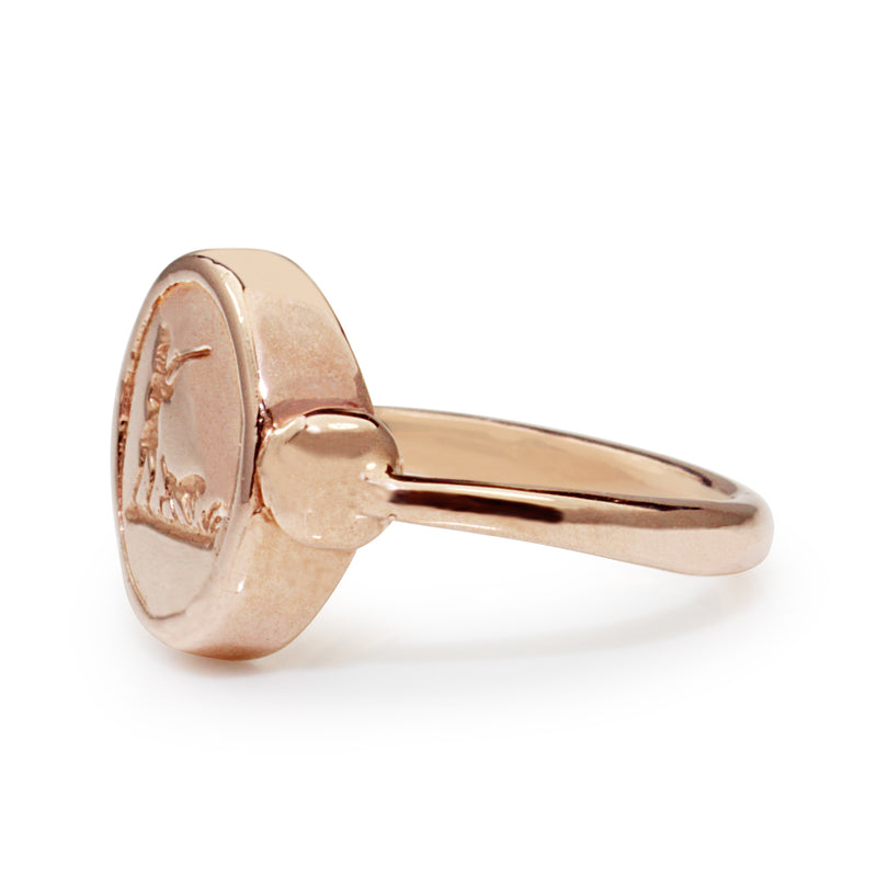 9ct Rose Gold Hunting Signet Ring