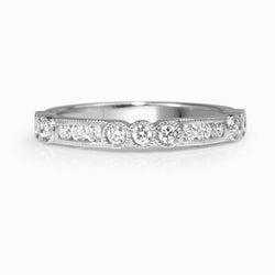 18ct White Gold Vintage Style Diamond Half Hoop Band