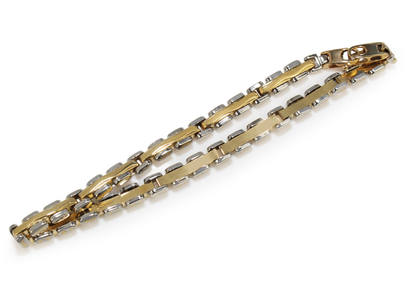 18ct Yellow and White Gold Fancy Link Bracelet