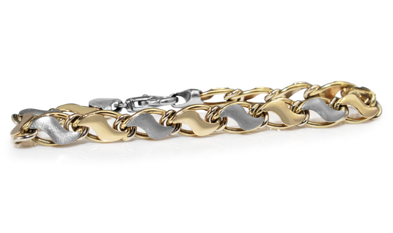 14ct Yellow and White Gold Fancy Link Bracelet