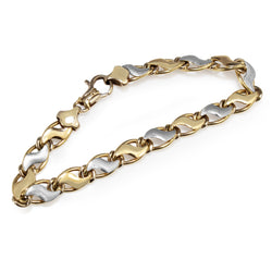 14ct Yellow and White Gold Fancy Link Bracelet