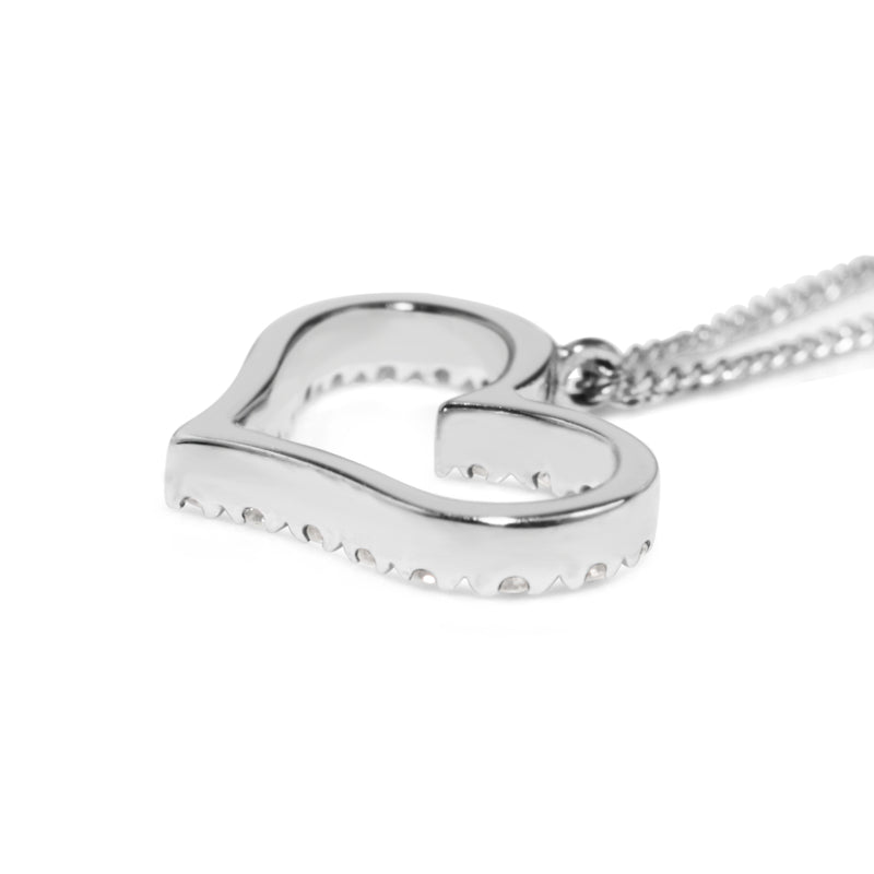 14ct White Gold Diamond Heart Pendant