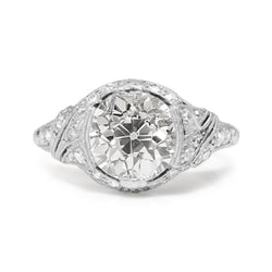 Platinum Antique Old Cut Diamond Ring