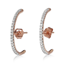 14ct Rose and White Gold Diamond Wrap Studs