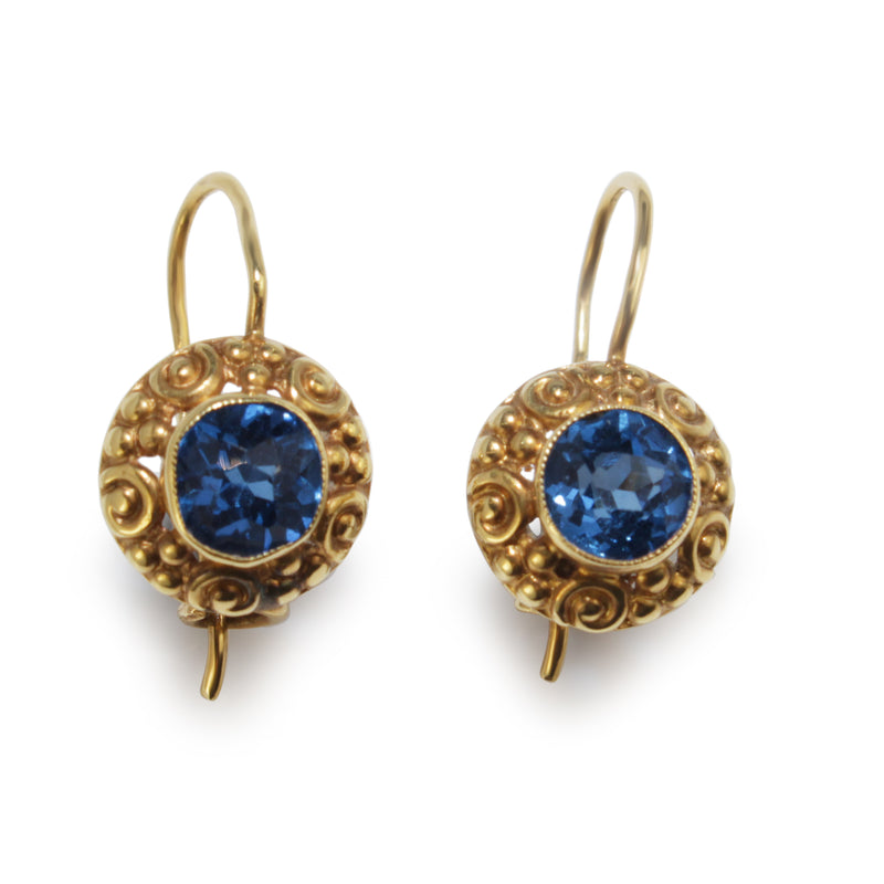 18ct Yellow Gold Vintage Paste Earrings
