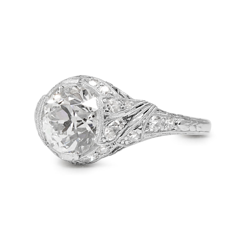 Platinum Antique Old Cut Diamond Ring