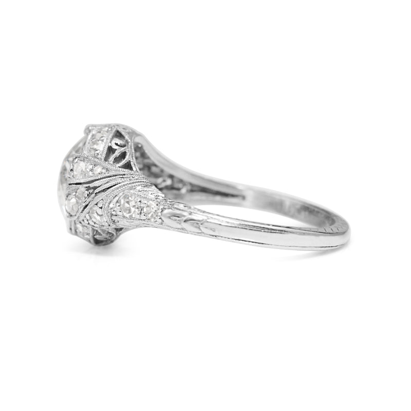 Platinum Antique Old Cut Diamond Ring