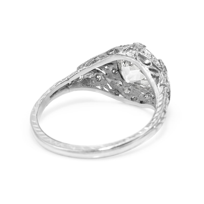 Platinum Antique Old Cut Diamond Ring