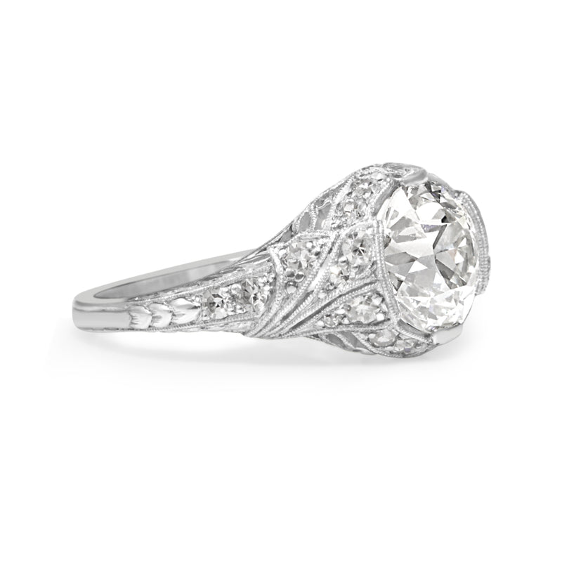 Platinum Antique Old Cut Diamond Ring