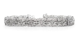 14ct White Gold Deco Style Diamond Bracelet