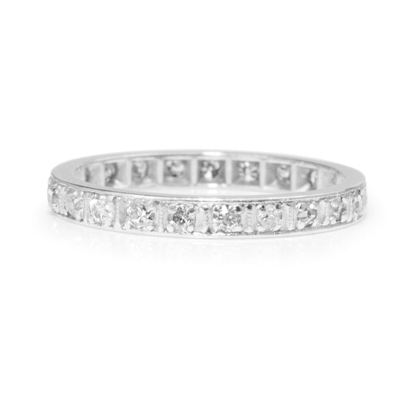 Platinum Single Cut All Round Diamond Band