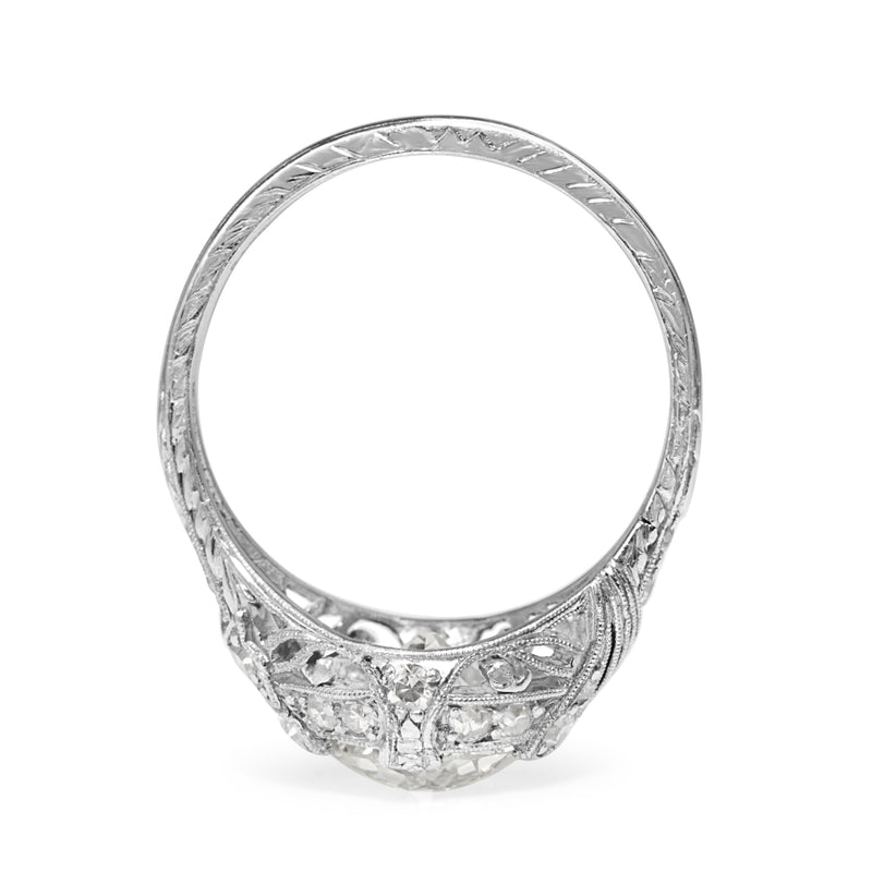 Platinum Antique Old Cut Diamond Ring