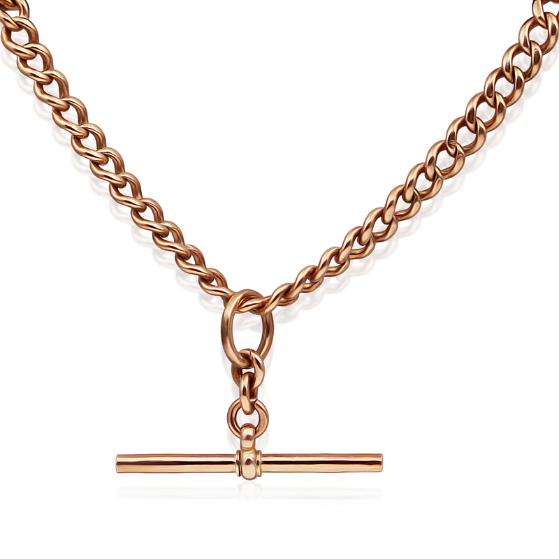 9ct Rose Gold Antique Fob Chain