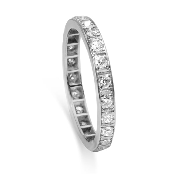 Platinum Single Cut All Round Diamond Band