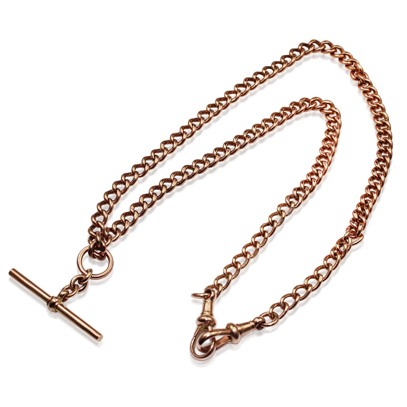 9ct Rose Gold Antique Fob Chain