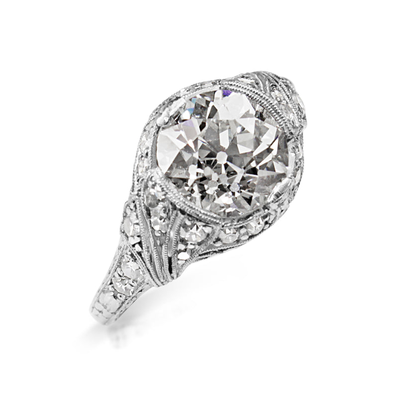 Platinum Antique Old Cut Diamond Ring