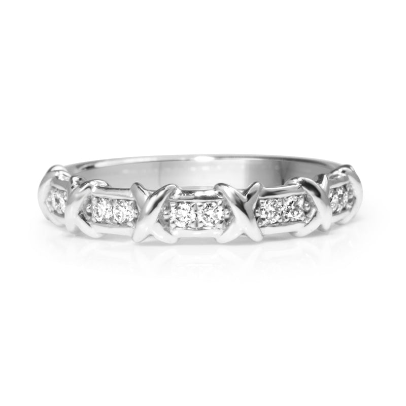 18ct White Gold Diamond Half Hoop Band