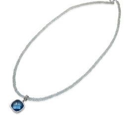 9ct White Gold Faceted Topaz Necklace