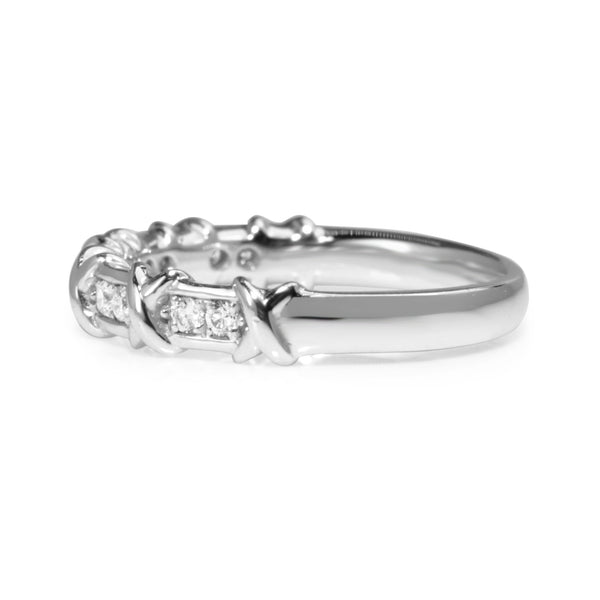 18ct White Gold Diamond Half Hoop Band