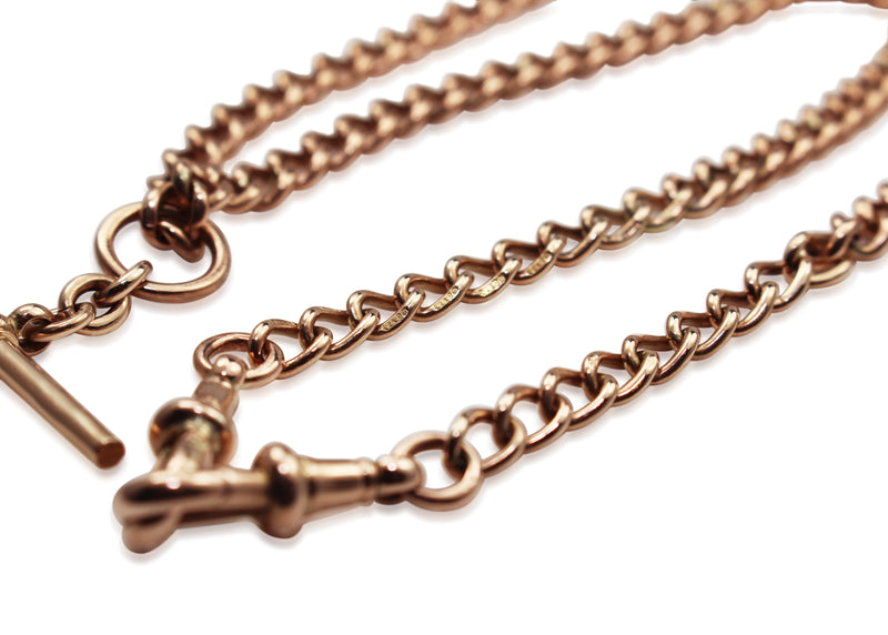 9ct Rose Gold Antique Fob Chain