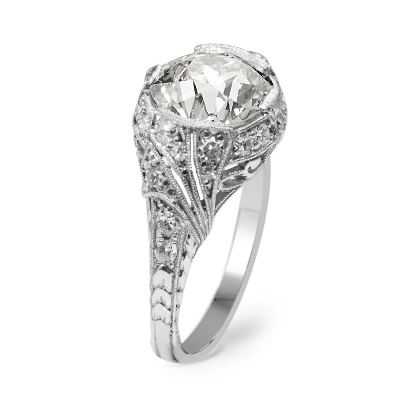 Platinum Antique Old Cut Diamond Ring