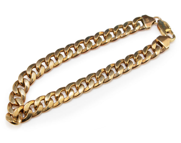 9ct Yellow Gold and Silver Filled Flat Curb Link Bracelet