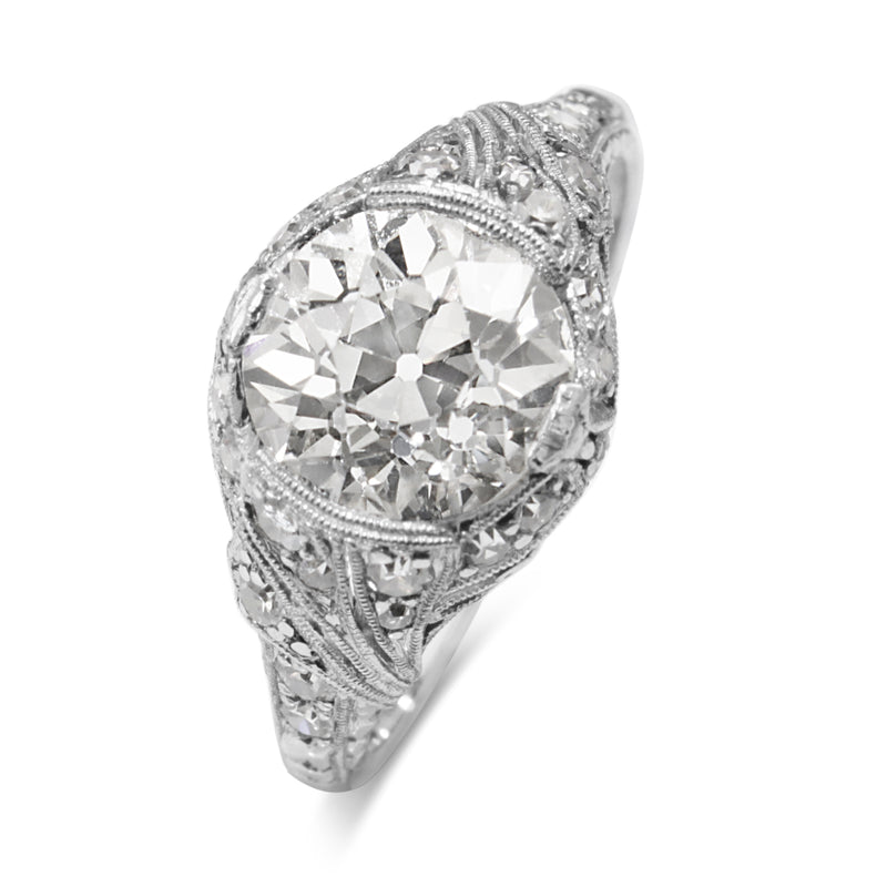 Platinum Antique Old Cut Diamond Ring