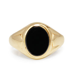 9ct Yellow Gold Vintage Onyx Signet Ring