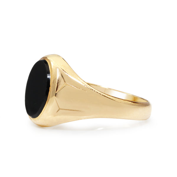 9ct Yellow Gold Vintage Onyx Signet Ring